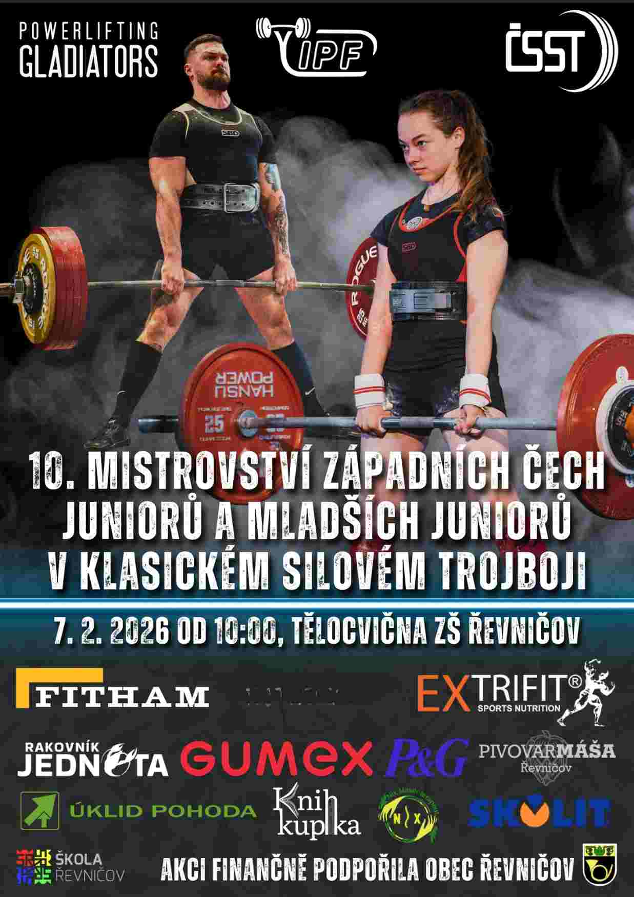 Mistrovství západních Čech juniorů a mladších juniorů v klasickém silovém trojboji.